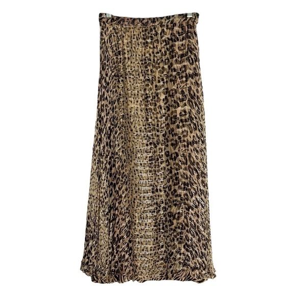 Sterling Styles Reversible Animal Print Metallic Midi Skirt 2X/3X Boho Leopard - Picture 4 of 10